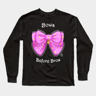 Bows Before Bros (pink variant) Long Sleeve T-Shirt